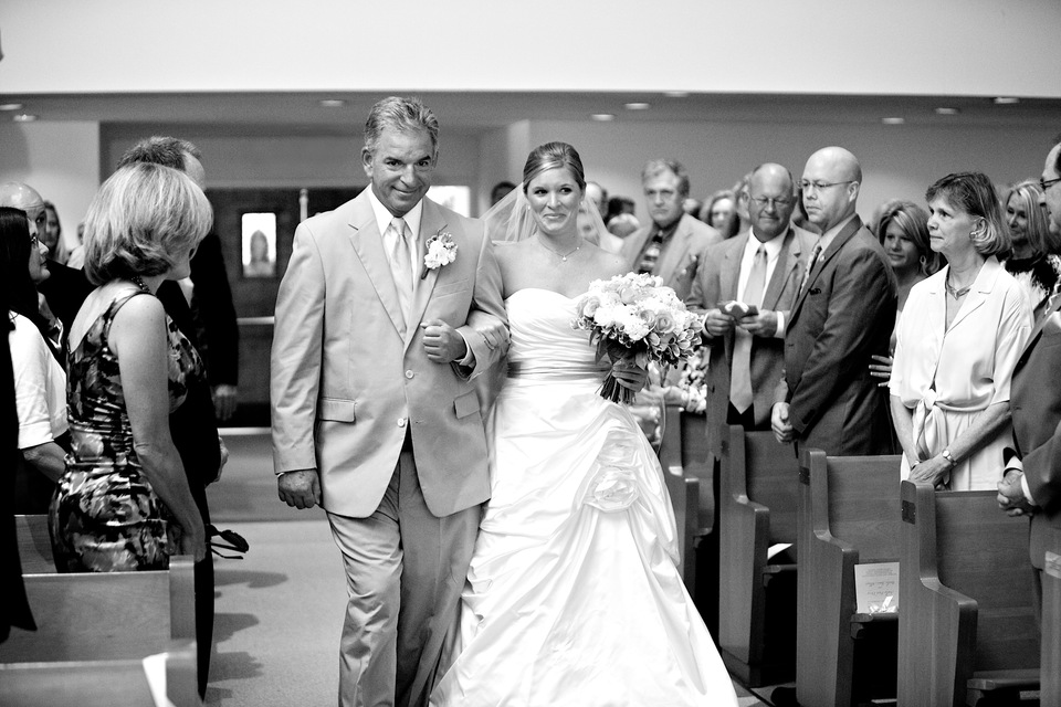 father walking bride down the aisle