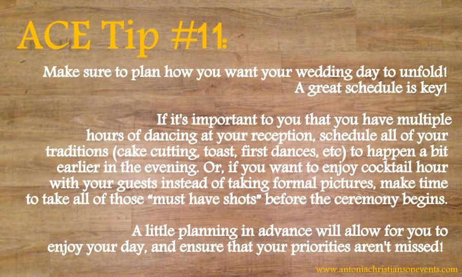 Weekly Tuesday Planning Tips: Antonia Christianson Events