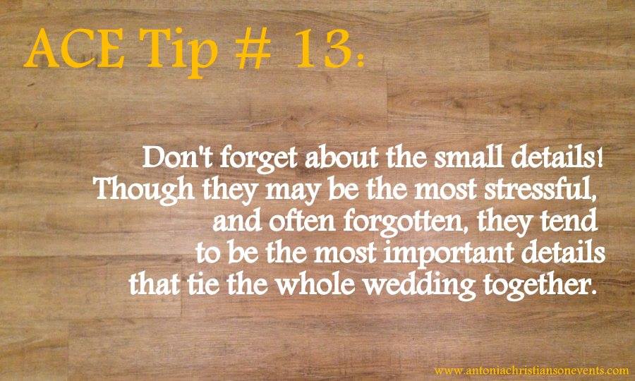 Weekly Tuesday Planning Tips: Antonia Christianson Events