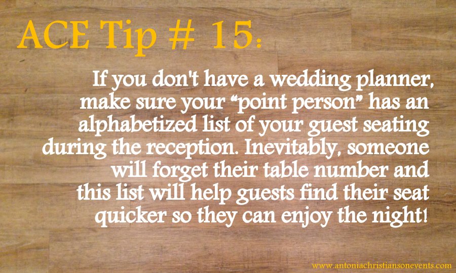 Weekly Tuesday Planning Tips: Antonia Christianson Events