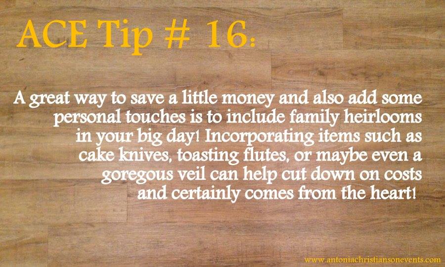 Weekly Tuesday Planning Tips: Antonia Christianson Events