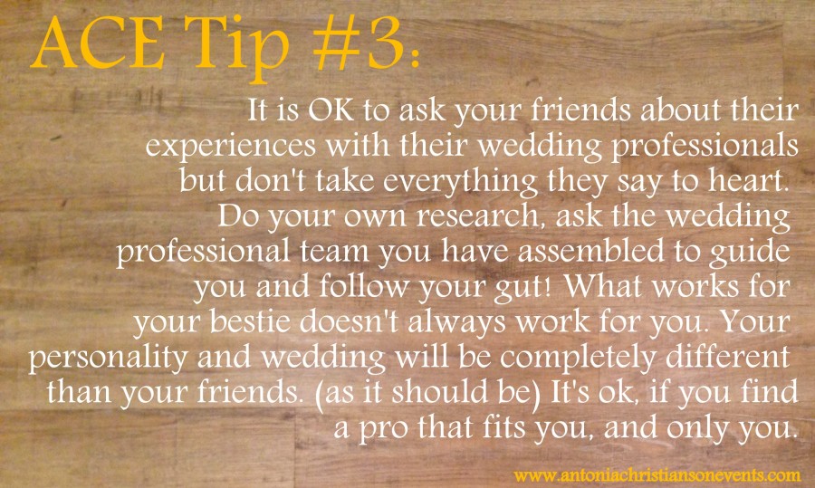 Weekly Tuesday Planning Tips: Antonia Christianson Events