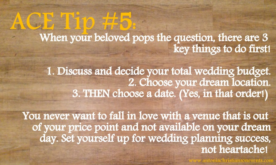 Weekly Tuesday Planning Tips: Antonia Christianson Events