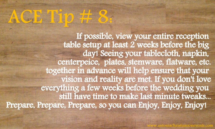 Weekly Tuesday Planning Tips: Antonia Christianson Events